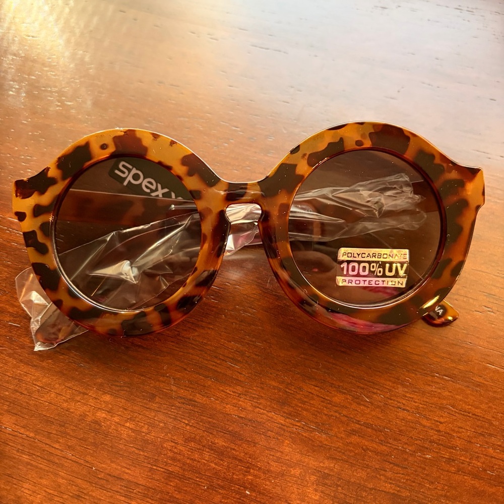 Spexx Trendy Womens Fashion Oversize Round Sunglasses - Tortoise 100 UV Protec